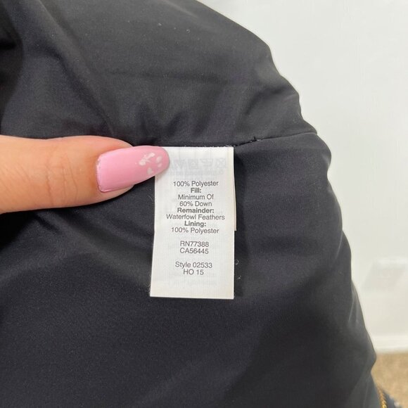 J.Crew Excursion puffer Down vest herringbone pattern Quilted Size M Black cream - Picture 10 of 11